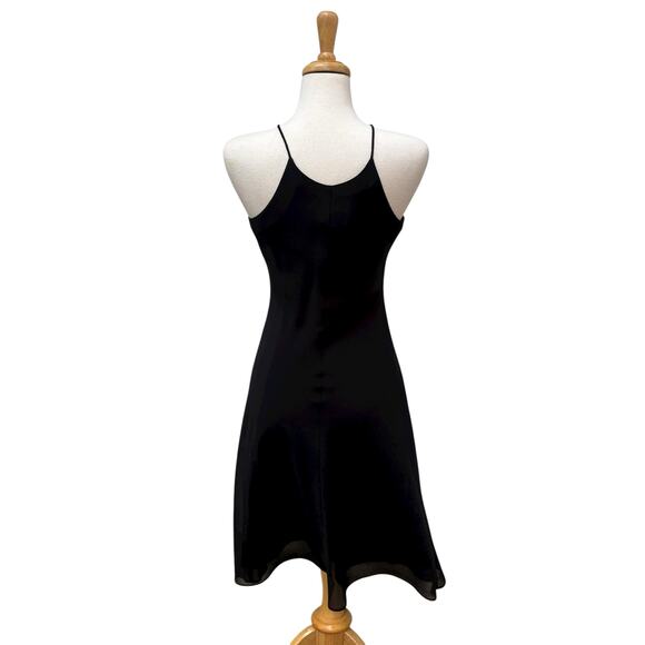 VTG Y2K Whimsigoth Dress Sz 8 Cachet 2000s Black Mini Halter Embellished Fairy - Picture 4 of 8